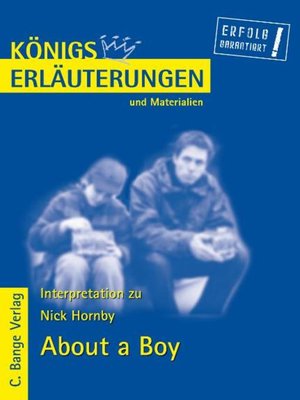 cover image of About a Boy von Nick Hornby. Textanalyse und Interpretation.